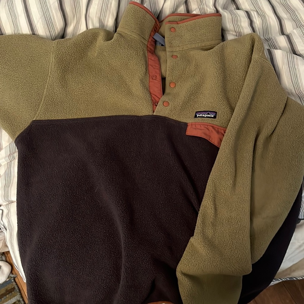 Mens large Patagonia synchilla snap t pullover